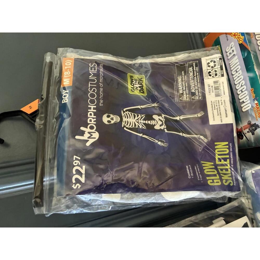 MorphCostumes Glow Skeleton Boys Costume Medium (8-10)